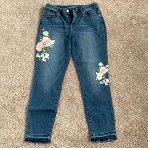 Maurices high rise flowered jeans